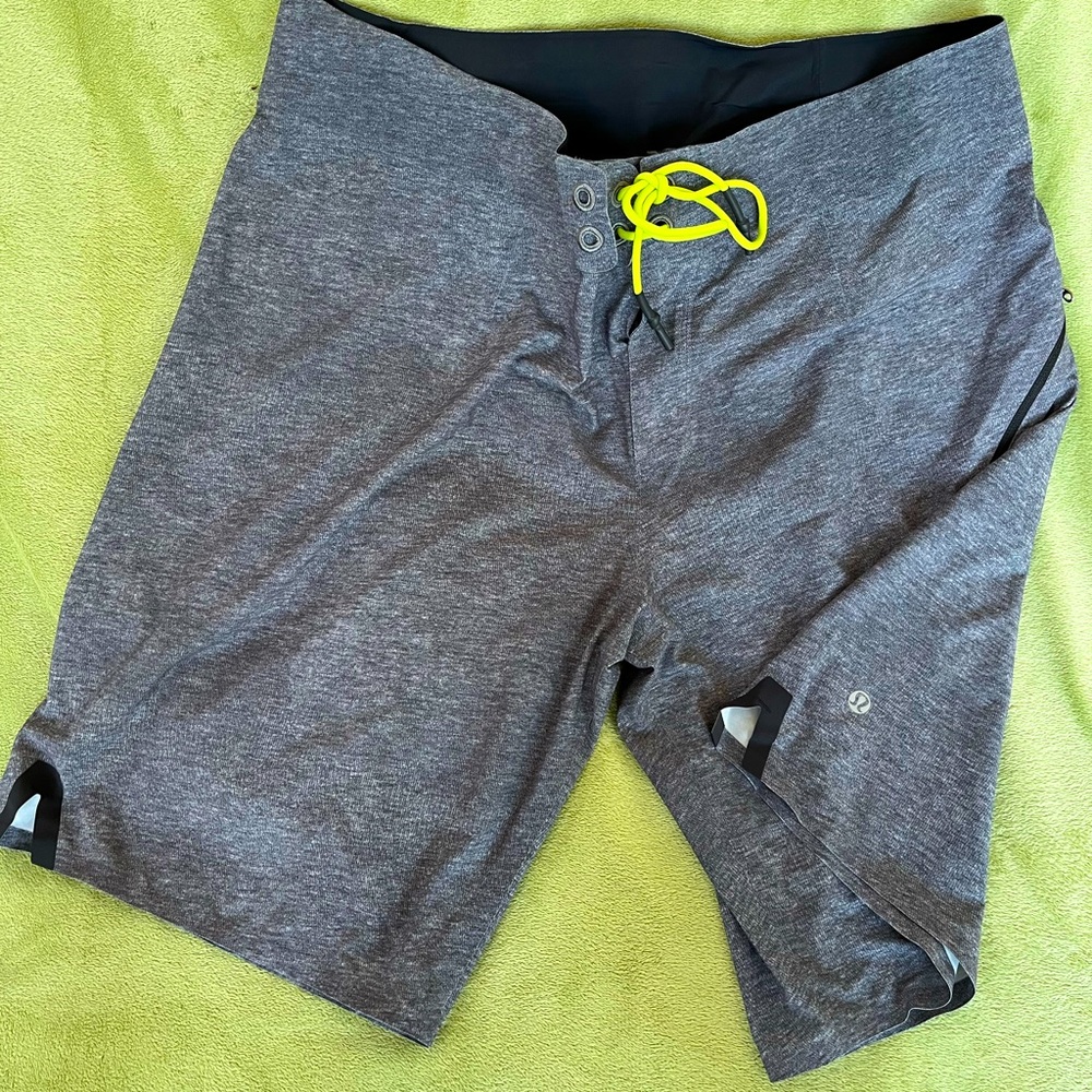 Men’s Lululemon grey board shorts (L). Worn  only 5 times. Never machine dried.